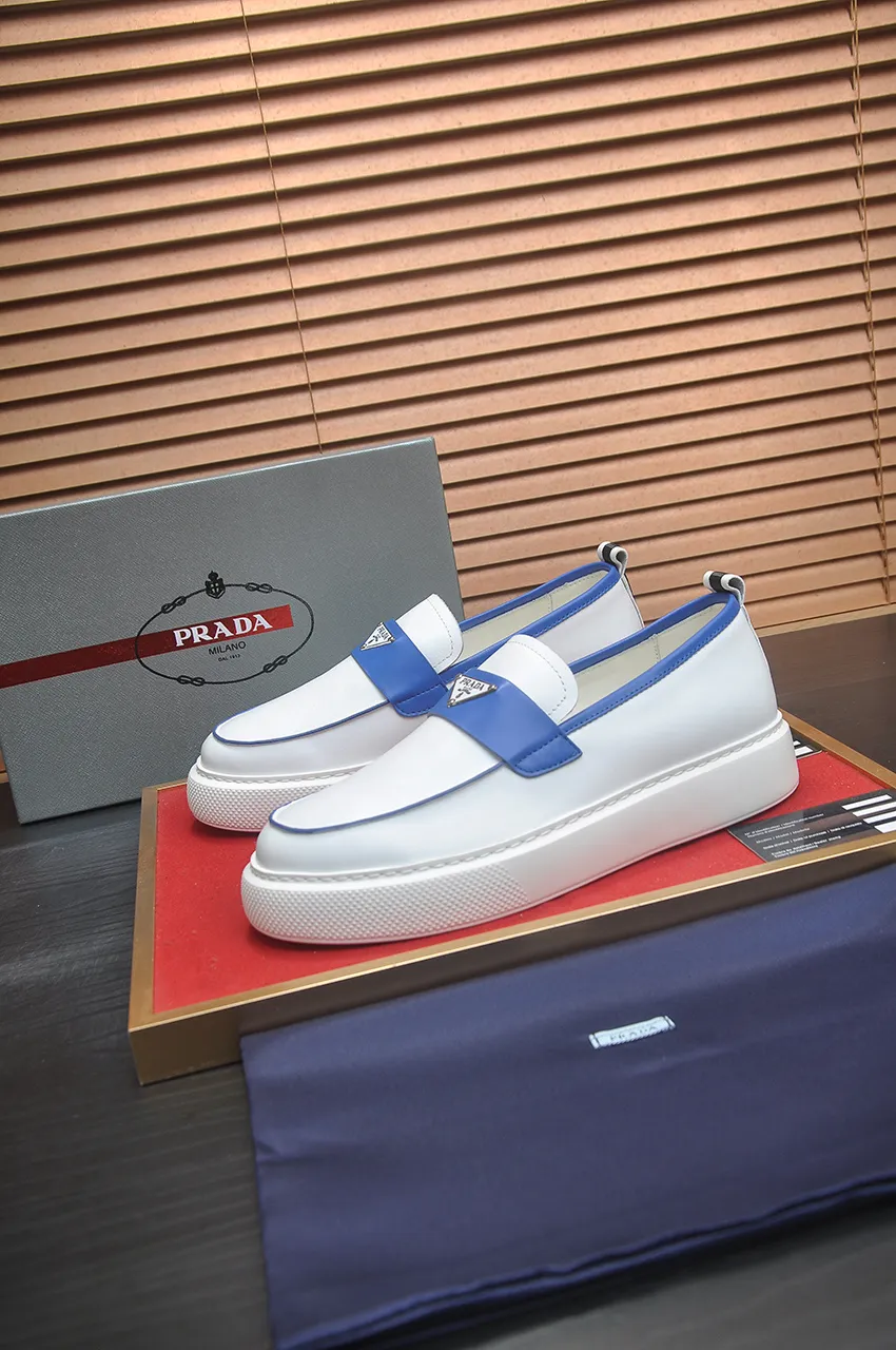 Men's shoes 💰580💶 [PRADA] Top original items, new seasonal styles, high-quality original items, top-grade high-mercerized cowhide combined with original breathable fabric + imported glue, imported stretch fabric inside with original cowhide feet, original thick outsole! Quality guaranteed! Code 38-45 (45 customized)